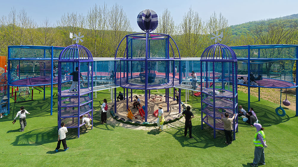 Multi Level Rope Net Trampoline