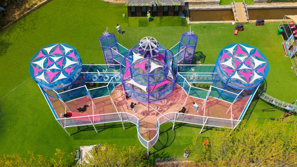 Multi Level Rope Net Trampoline