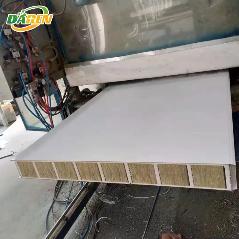 Rock Wool Color Steel Sandwich Panel Water/Fire Resistant Eco-Friendly Cold Room Food Pharmaceutical Purification Board Medical