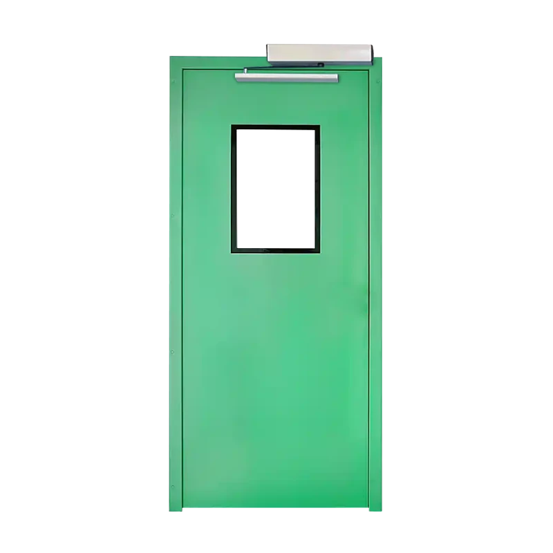 Electric single-leaf swing steel door