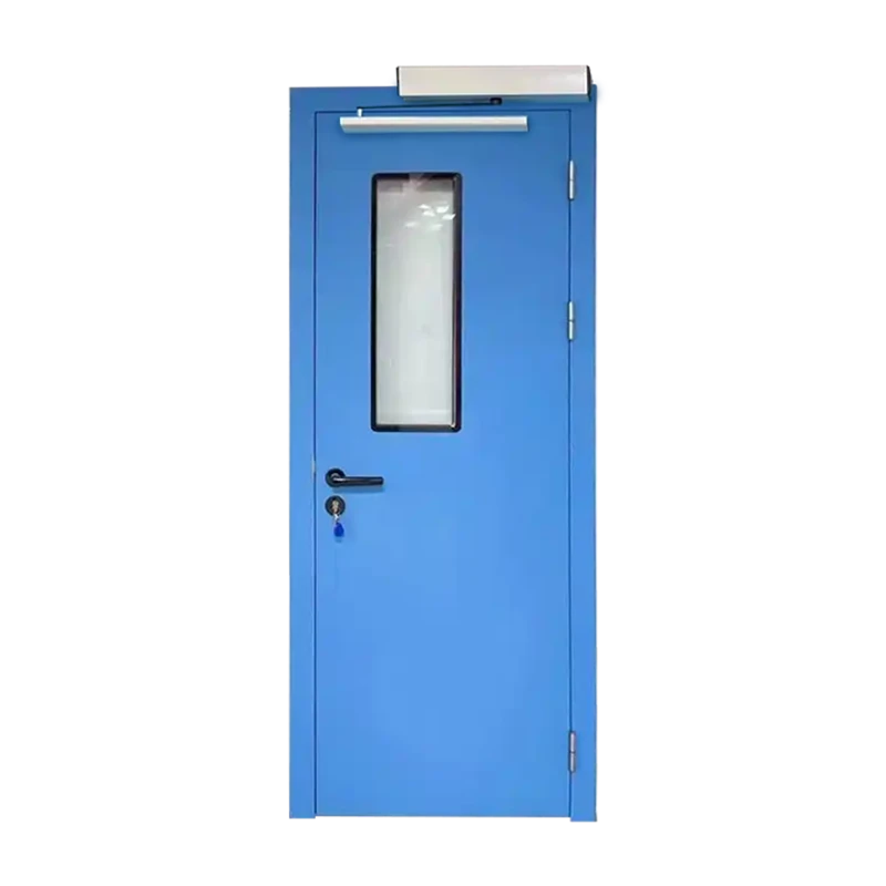 Electric single-leaf swing steel door