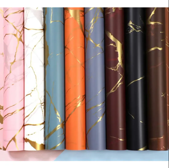 Wholesale Colorful Birthday Party Craft Paper Packaging Luxury Gift Flower Wrapping Paper with Coated PVC Offset Printing