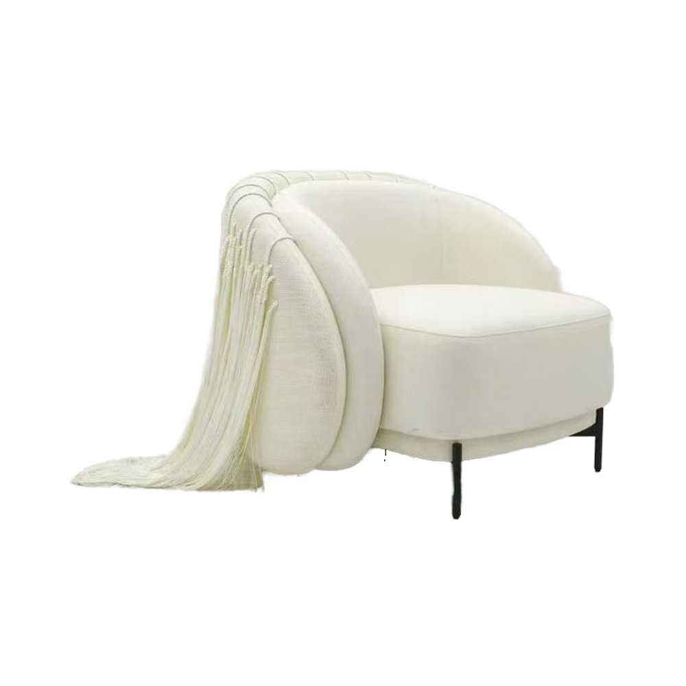 Nordic Minimalist Modern Fabric Lounge Armchair for Home, Office, Living Room, Bedroom, Hotel, and School Furniture Style