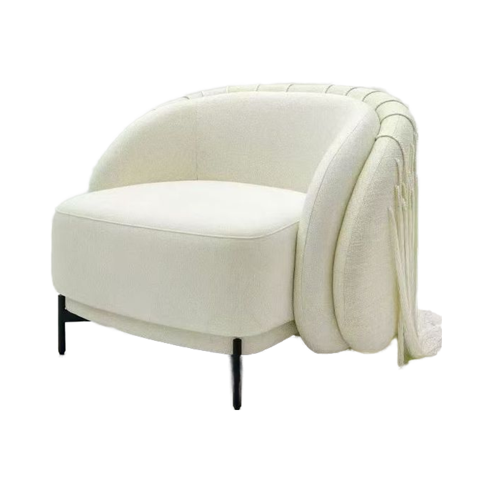 Nordic Minimalist Modern Fabric Lounge Armchair for Home, Office, Living Room, Bedroom, Hotel, and School Furniture Style