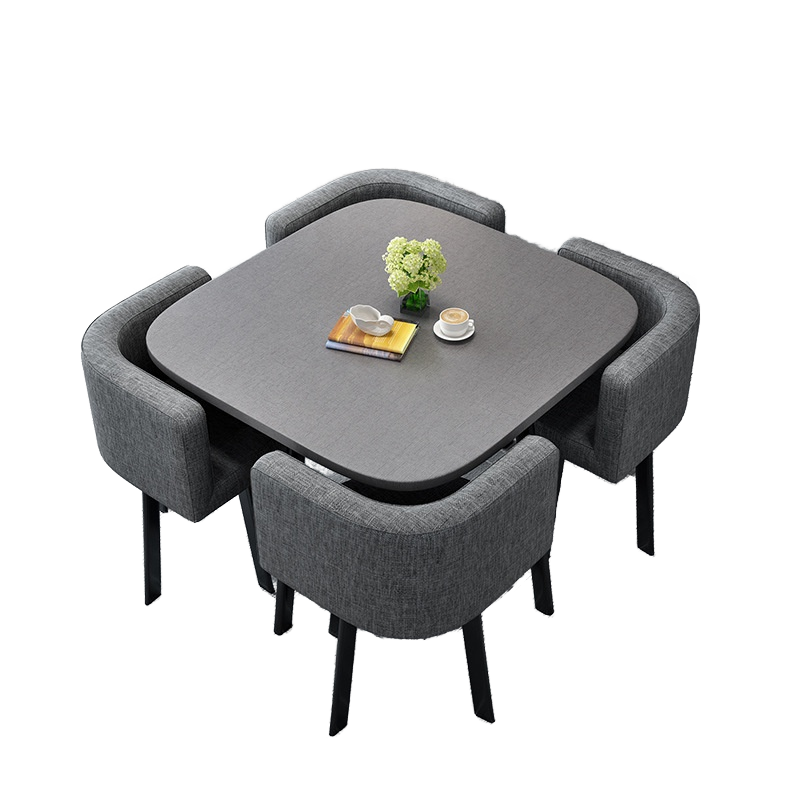 Modern Rectangular Wooden‑Top 4‑Seater Dining Table Set, for Home, Kitchen, Dining Room & Café, Luxury Dining Furniture