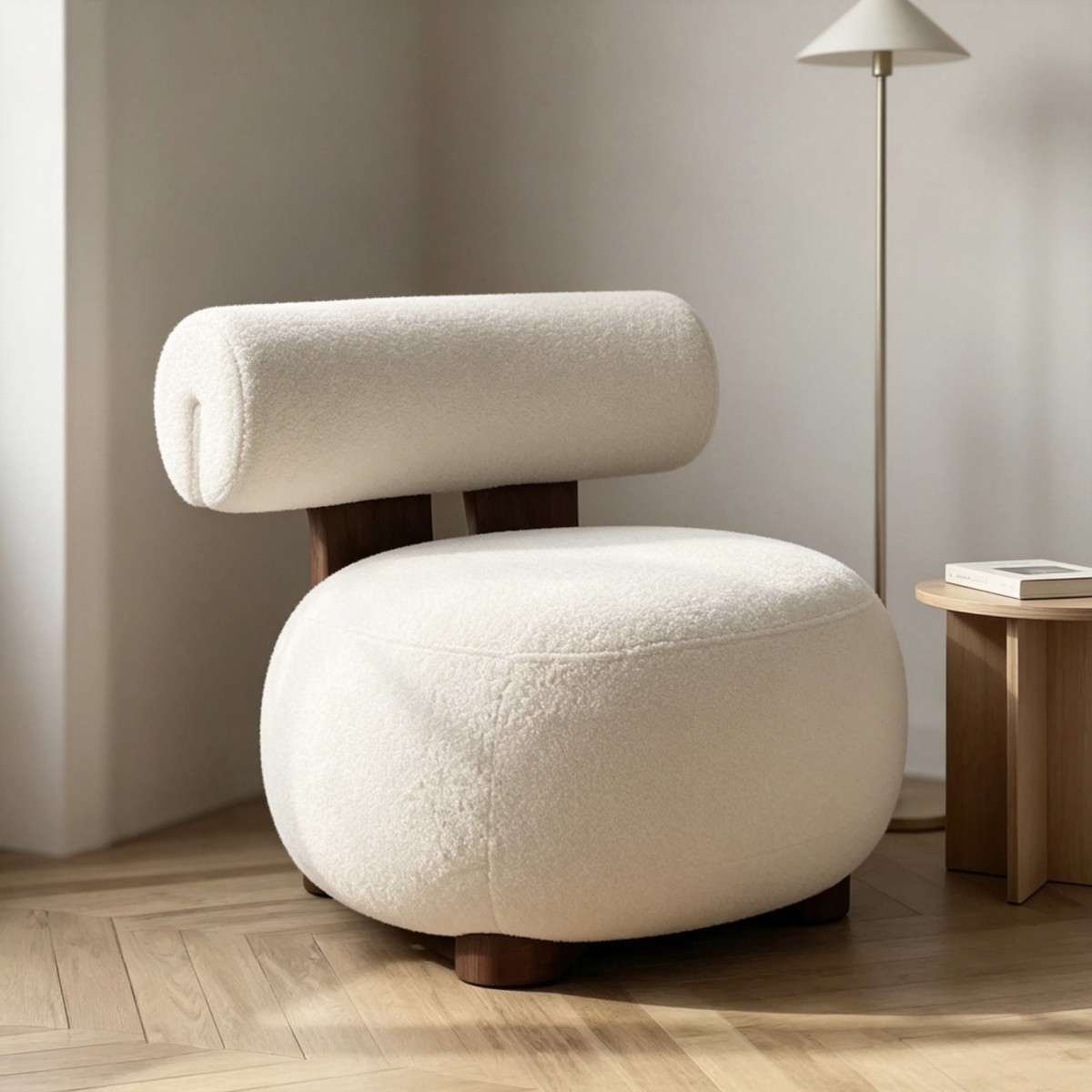 webwxgetmsgimg (3) White Teddy Accent Chair – Plush Faux Fur Armchair with Solid Wood Legs for Living Room, Bedroom, Nursery