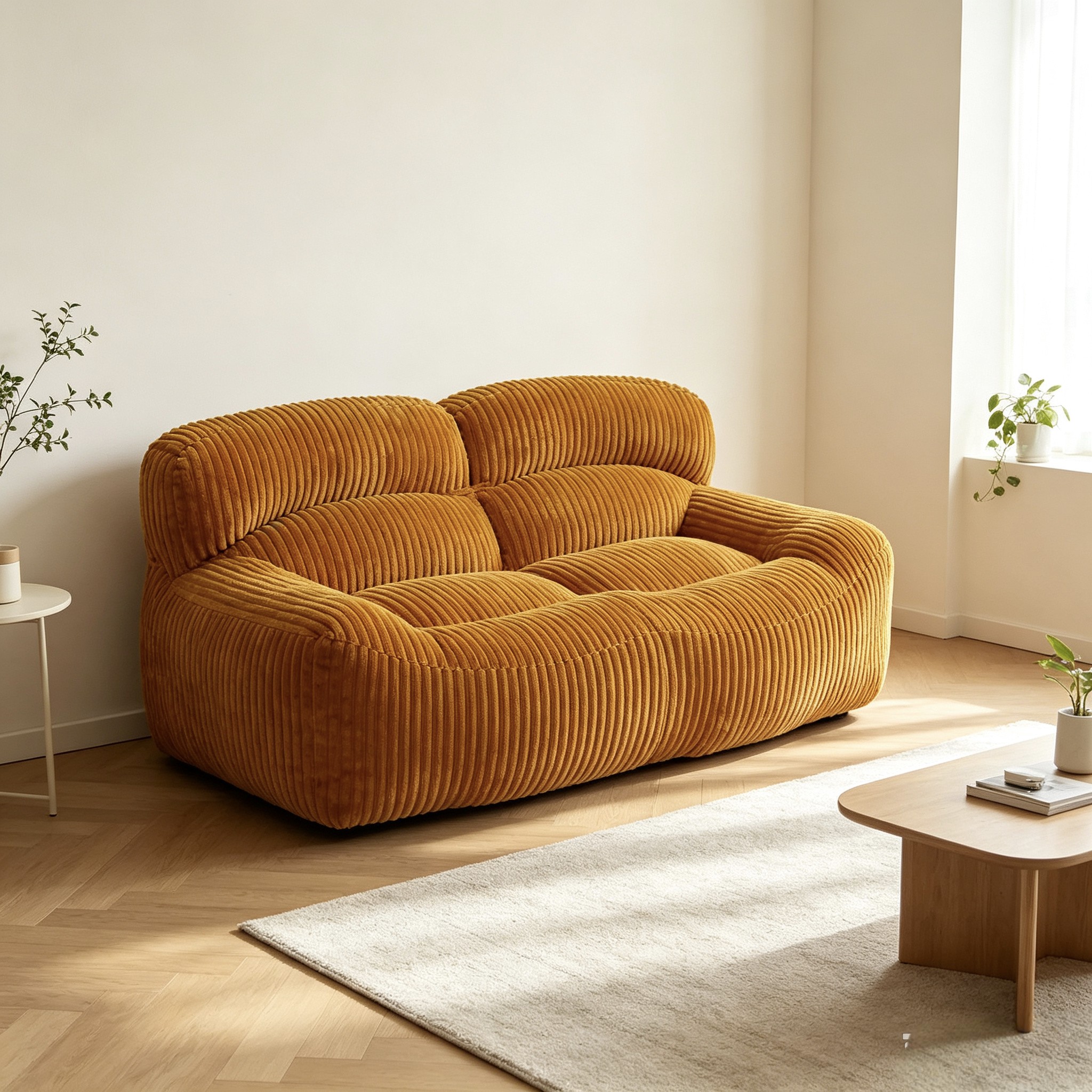 Modern L-Shaped Sofa Set with High-Elastic Sponge Filling for Living Room