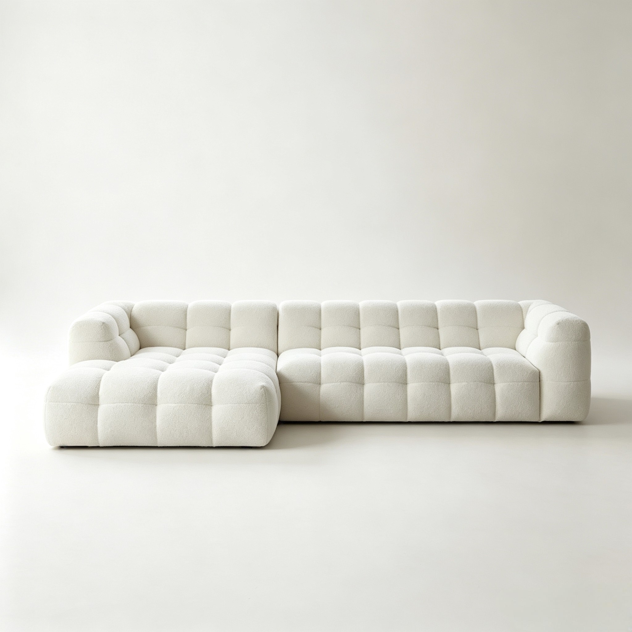 Modern L-Shaped Sofa Set with High-Elastic Sponge Filling for Living Room