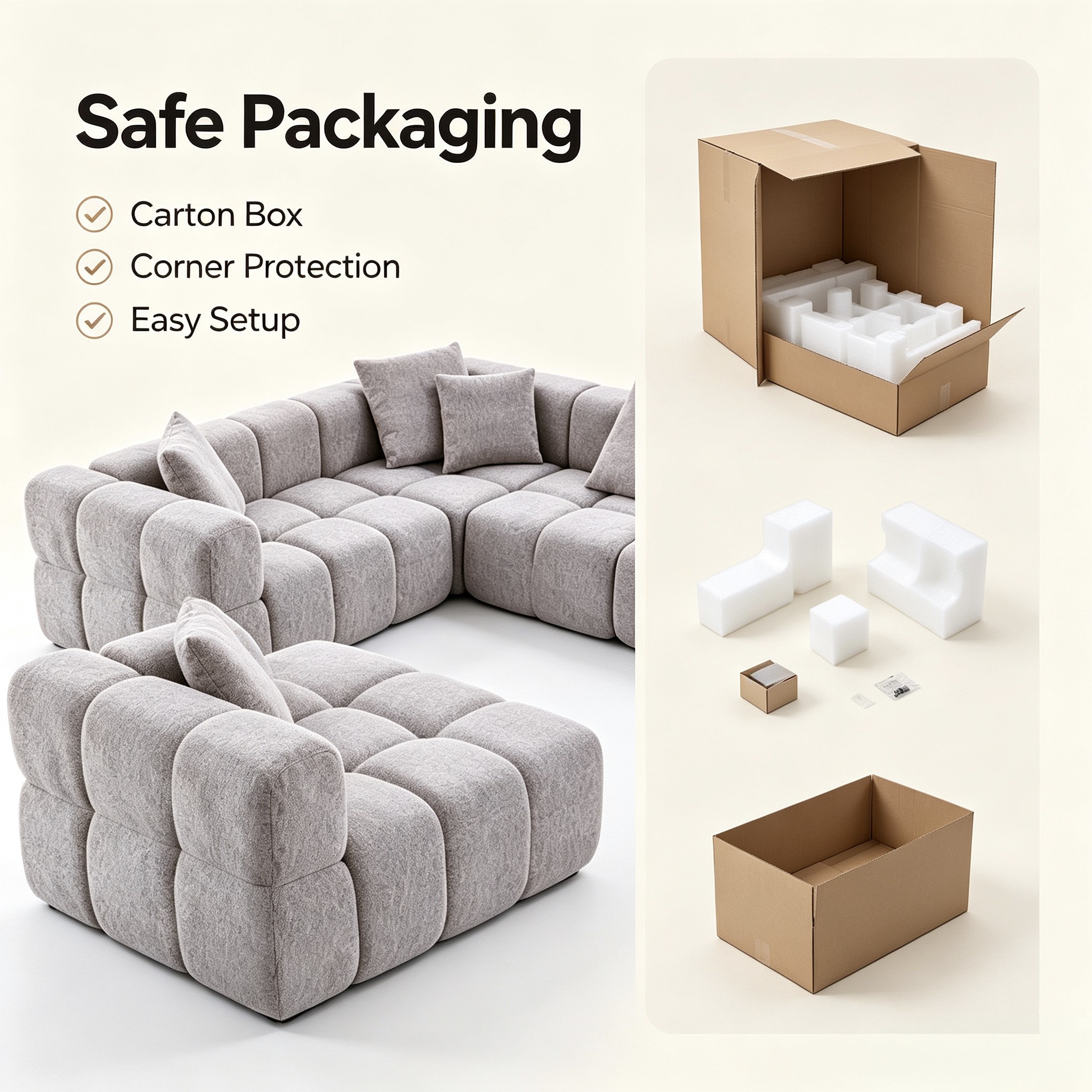 L-Shaped Corner Sofa Set