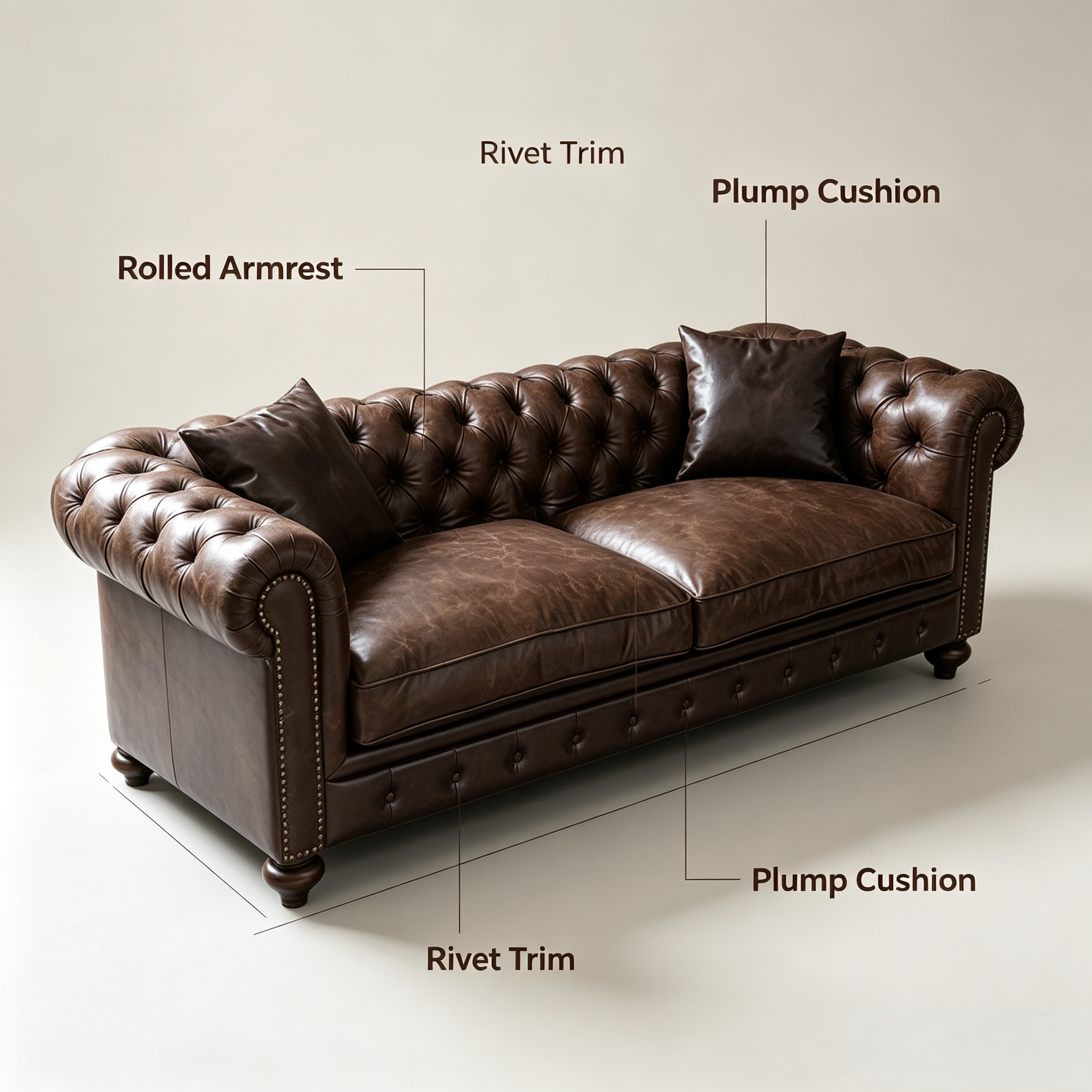 Luxury Italian Minimalist Genuine Leather Sofa Set for High-End Clubs & Villa Projects