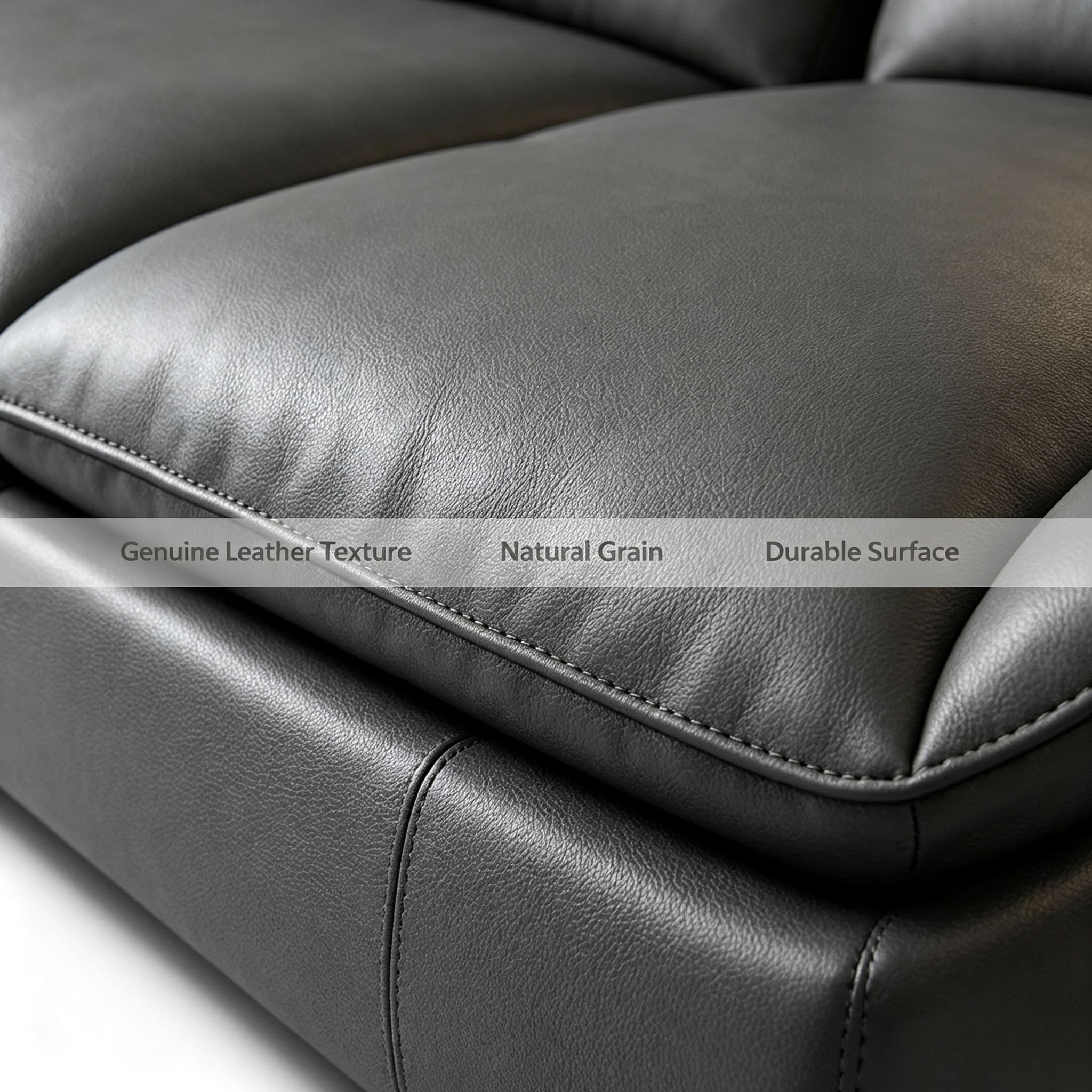 Italian Minimalist Genuine Leather Straight Sofa Set with Latex & Sponge Fill for Living Room Apartment New Style