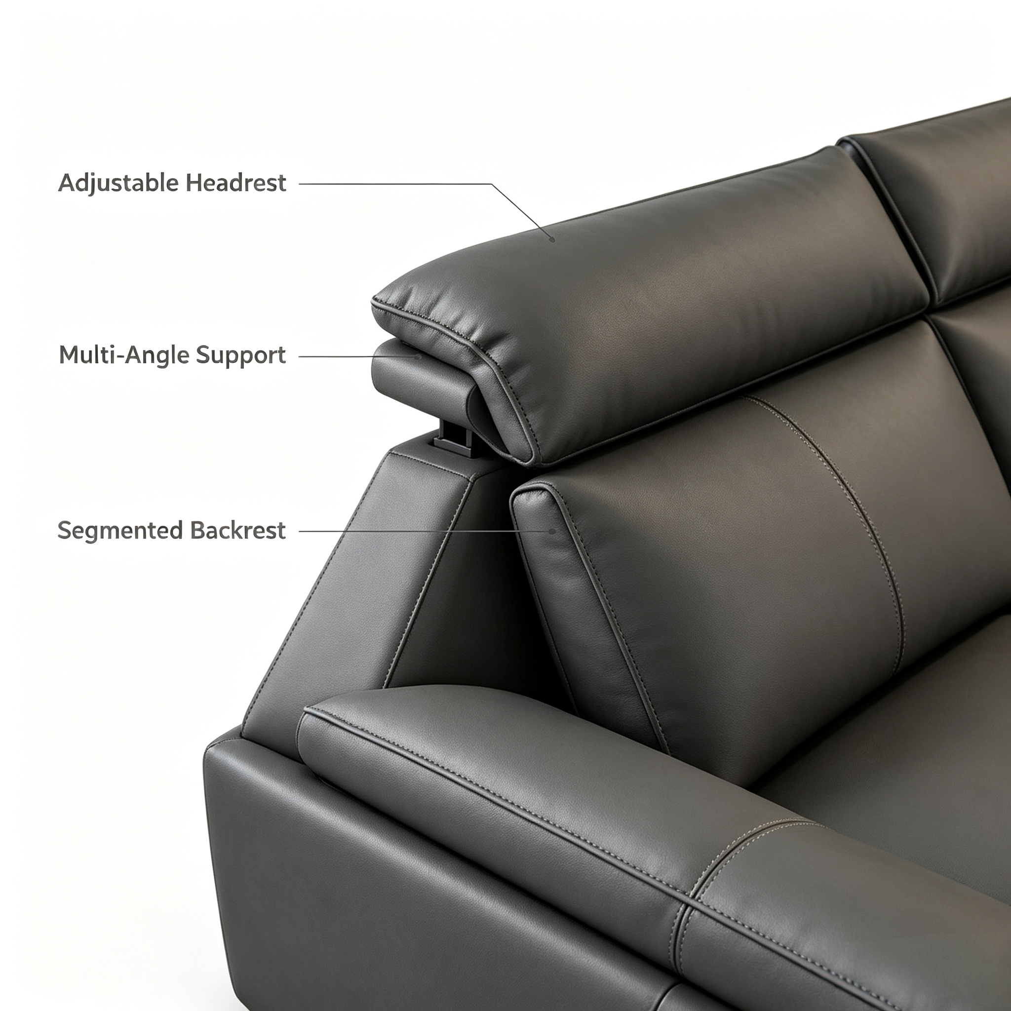 Italian Minimalist Genuine Leather Straight Sofa Set with Latex & Sponge Fill for Living Room Apartment New Style