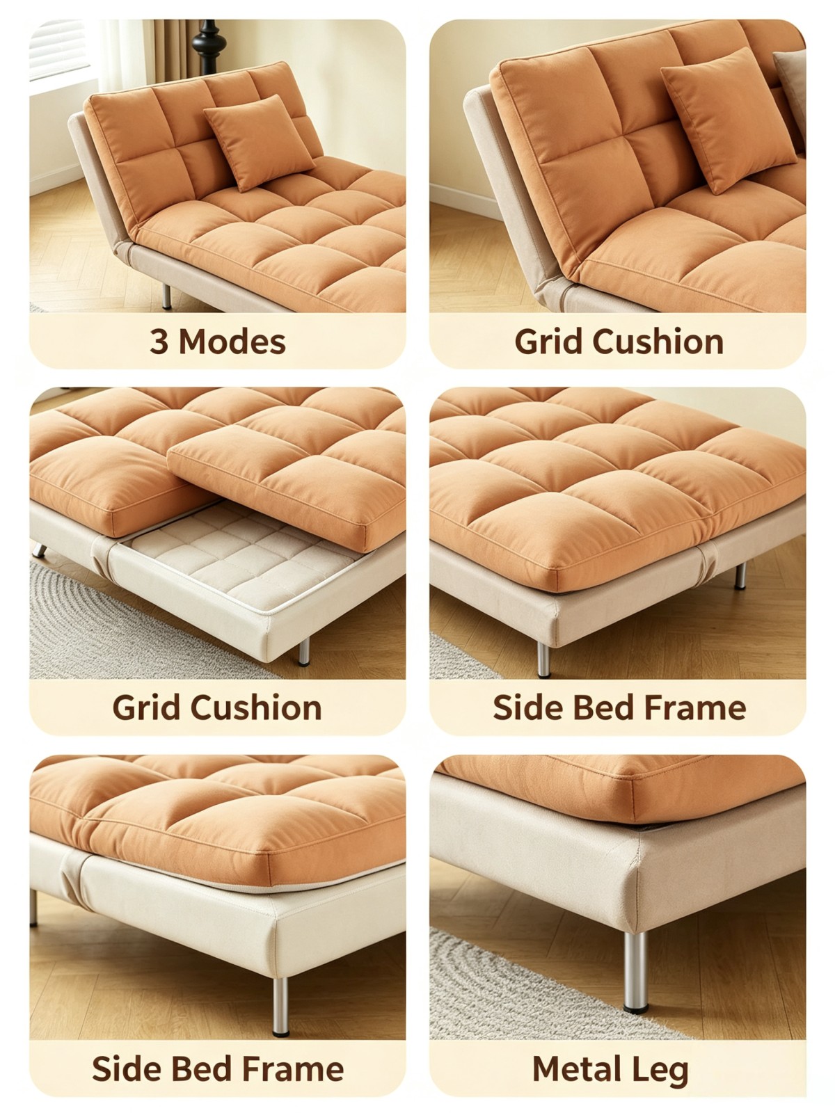 微信图片_20260911093912_264_5 Hot Sale Modern Minimalist Space-Saving 3-in-1 Folding Sofa Bed with Adjustable Backrest Fabric for Living Room Bedroom