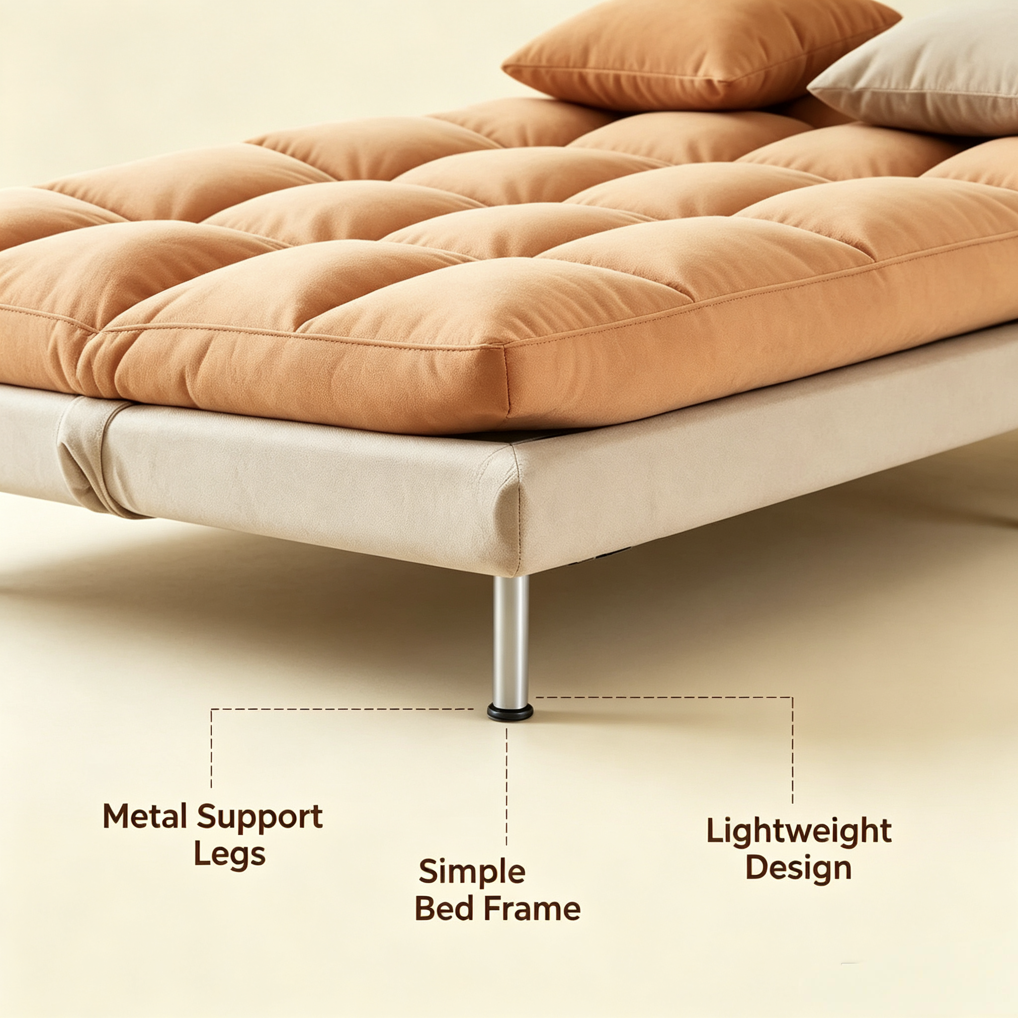 Hot Sale Modern Minimalist Space-Saving 3-in-1 Folding Sofa Bed with Adjustable Backrest Fabric for Living Room Bedroom