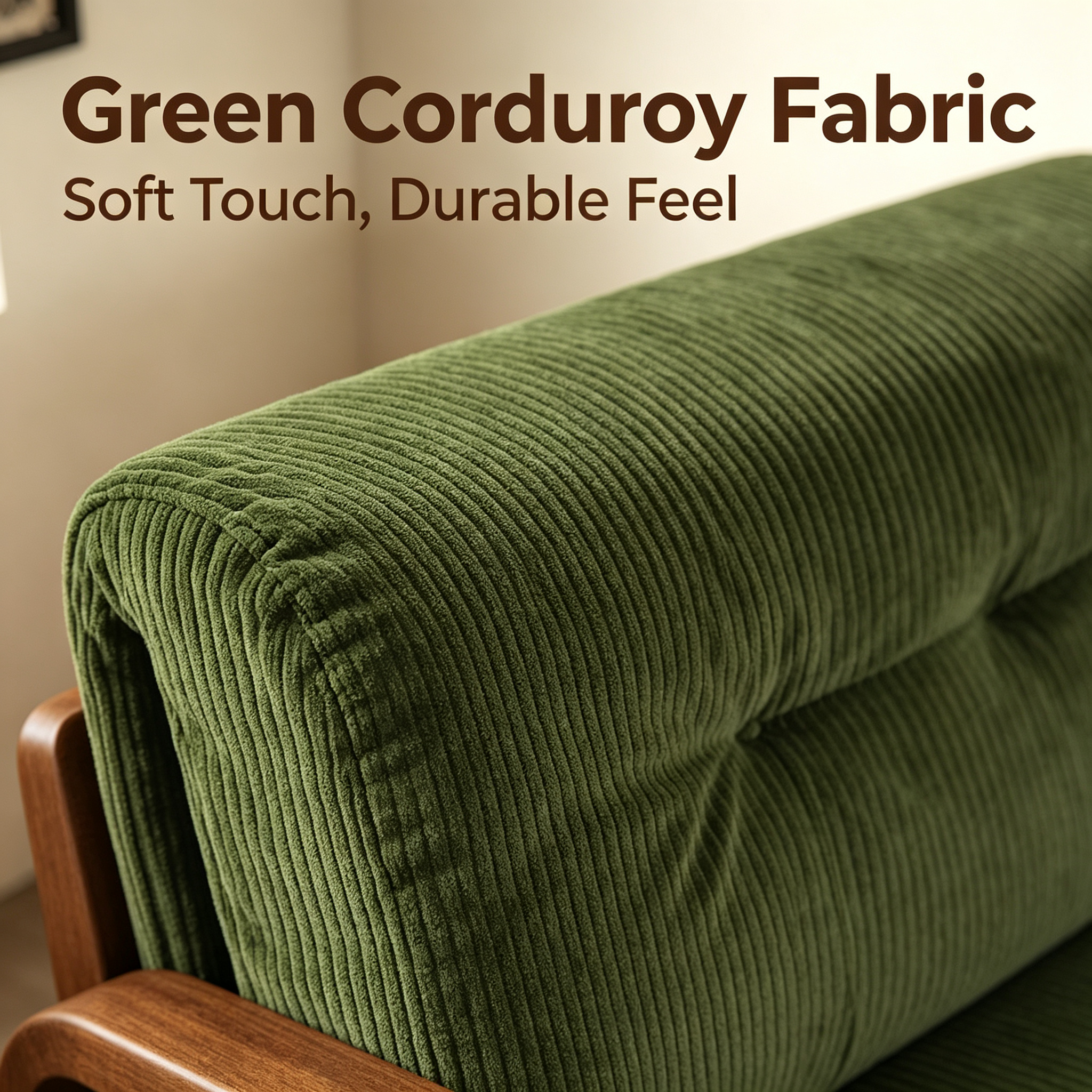 New Chinese Style Folding Telescopic Sofa Bed with Wax Leather & Wooden Frame for Living Room