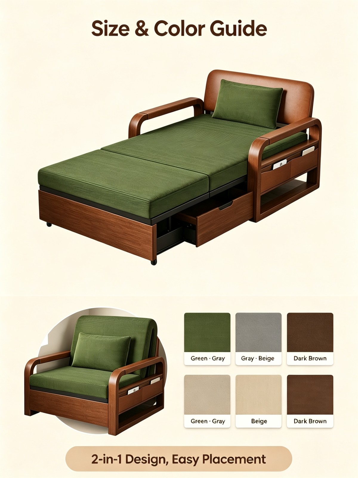 微信图片_20260915150023_174_4 New Chinese Style Folding Telescopic Sofa Bed with Wax Leather & Wooden Frame for Living Room