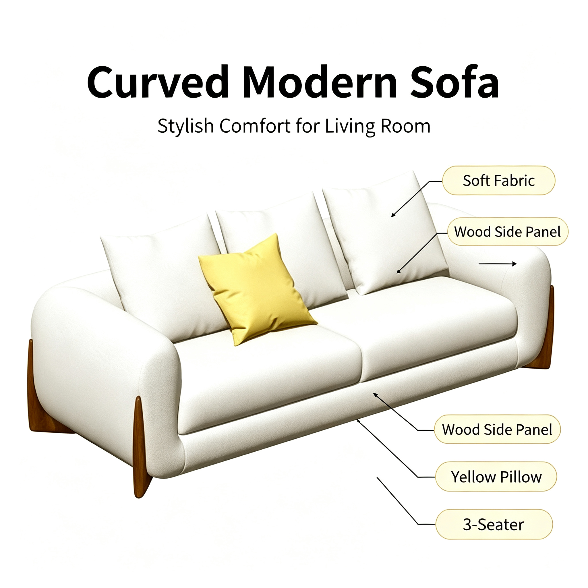 Nordic Modern Modular Fabric Sofa Set with Fleece Upholstery for Apartment Living Room