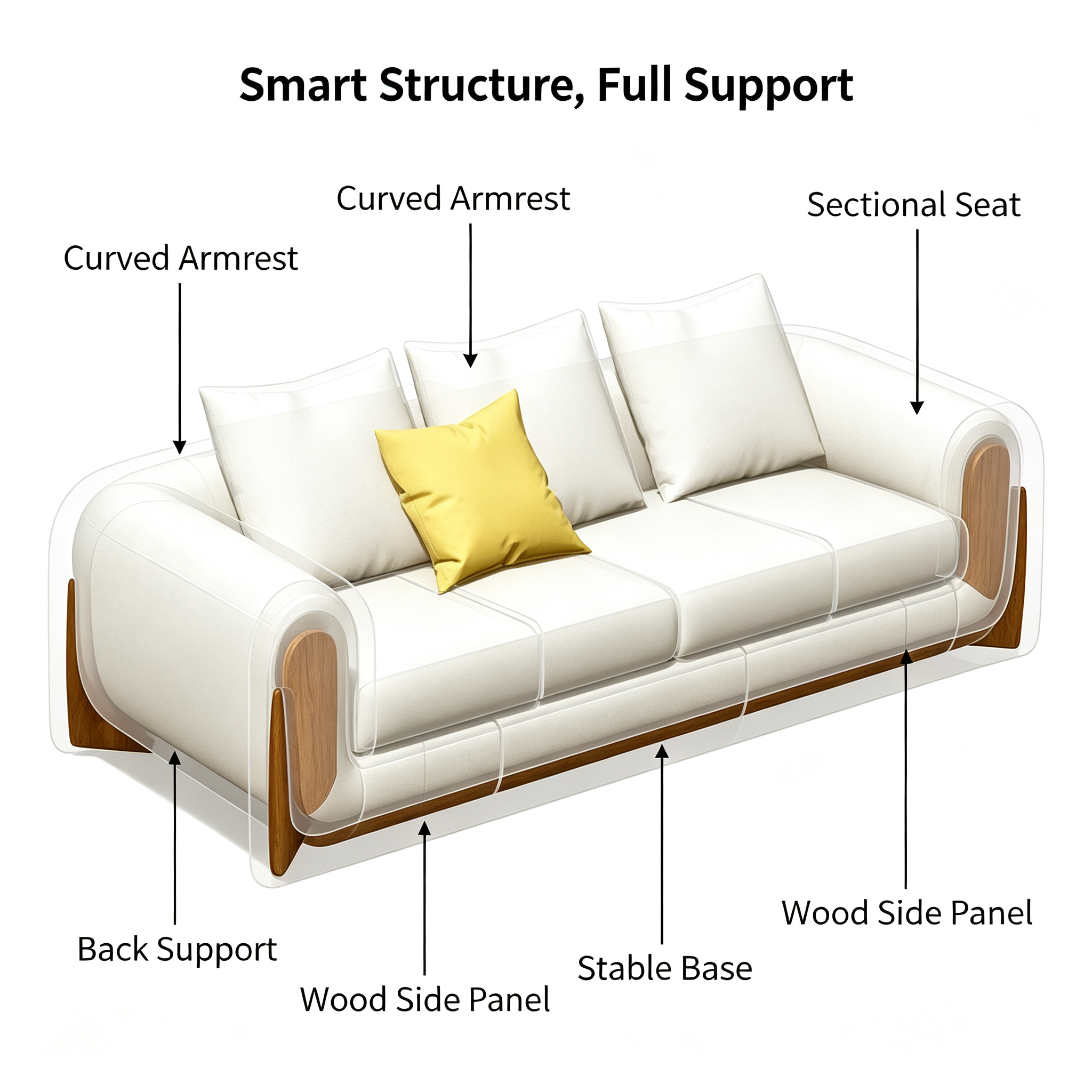 Nordic Modern Modular Fabric Sofa Set with Fleece Upholstery for Apartment Living Room