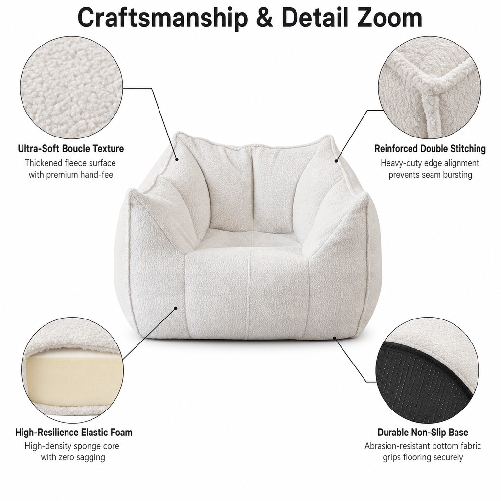 微信图片_20260918093210_349_5 Modern European Design Teddy Velvet Bean Bag Lazy Sofa with Sponge Filling for Single Use