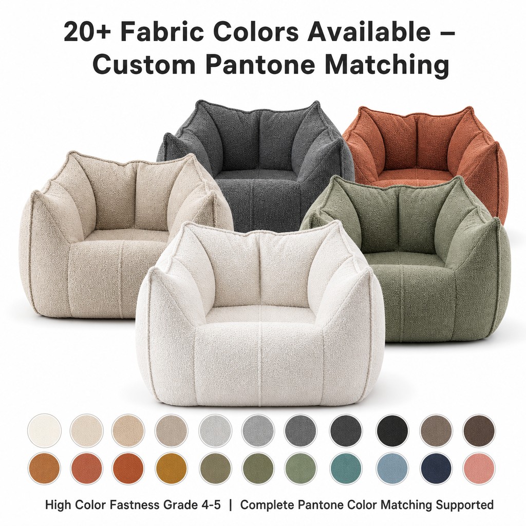 微信图片_20260918093211_350_5 Modern European Design Teddy Velvet Bean Bag Lazy Sofa with Sponge Filling for Single Use