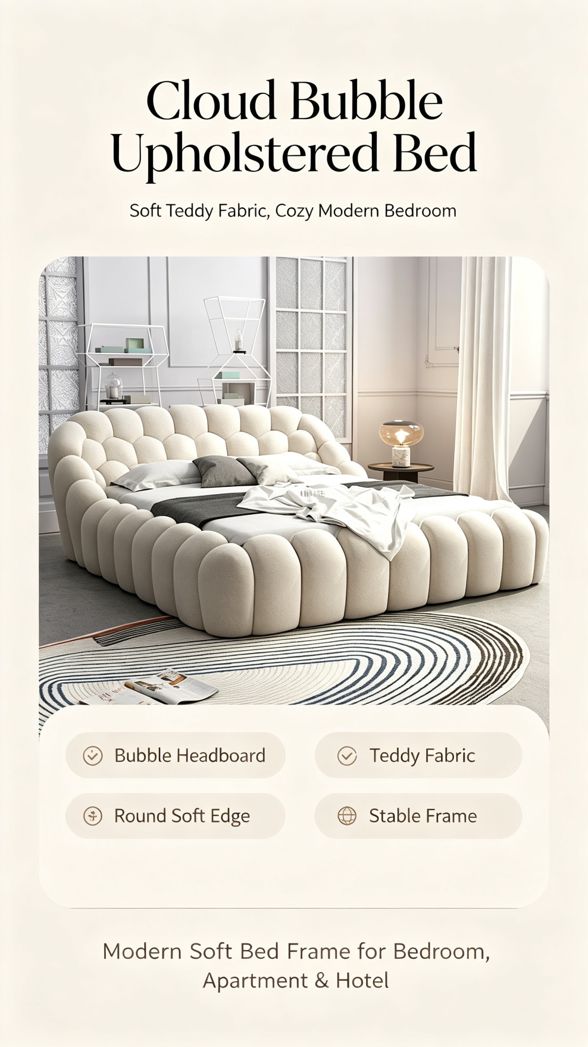 微信图片_20260918112829_364_5 Modern Eco-Friendly Bubble Bed with Durable Wood Frame & Soft White Fabric for Adult & Kids Bedroom