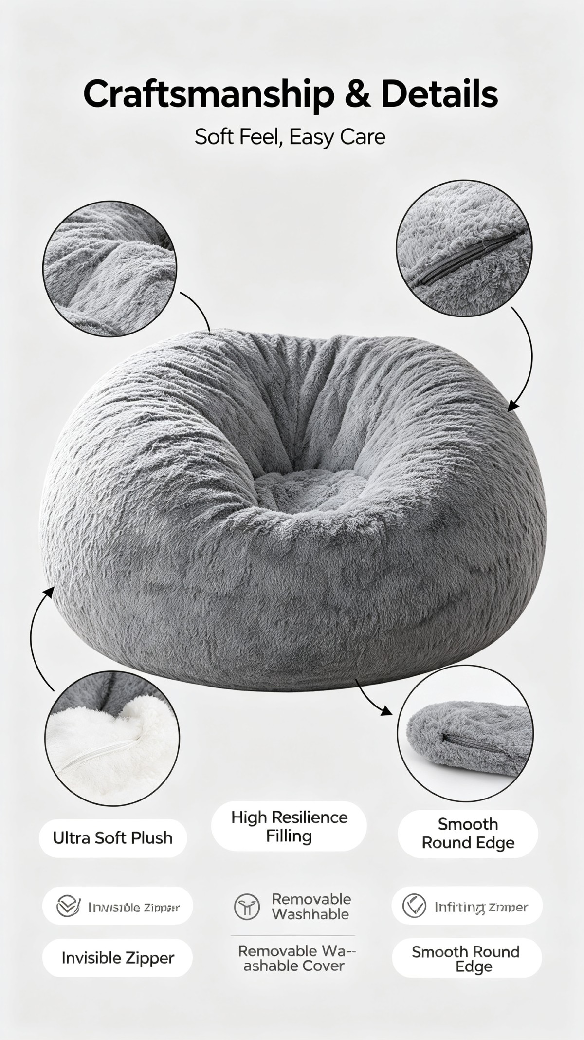 微信图片_20260921093206_425_5 Luxury Plush Bean Bag Chair Cover | Giant Velvet Lounger for Adults | 2-in-1 Ergonomic Gaming Sofa (Unfilled)