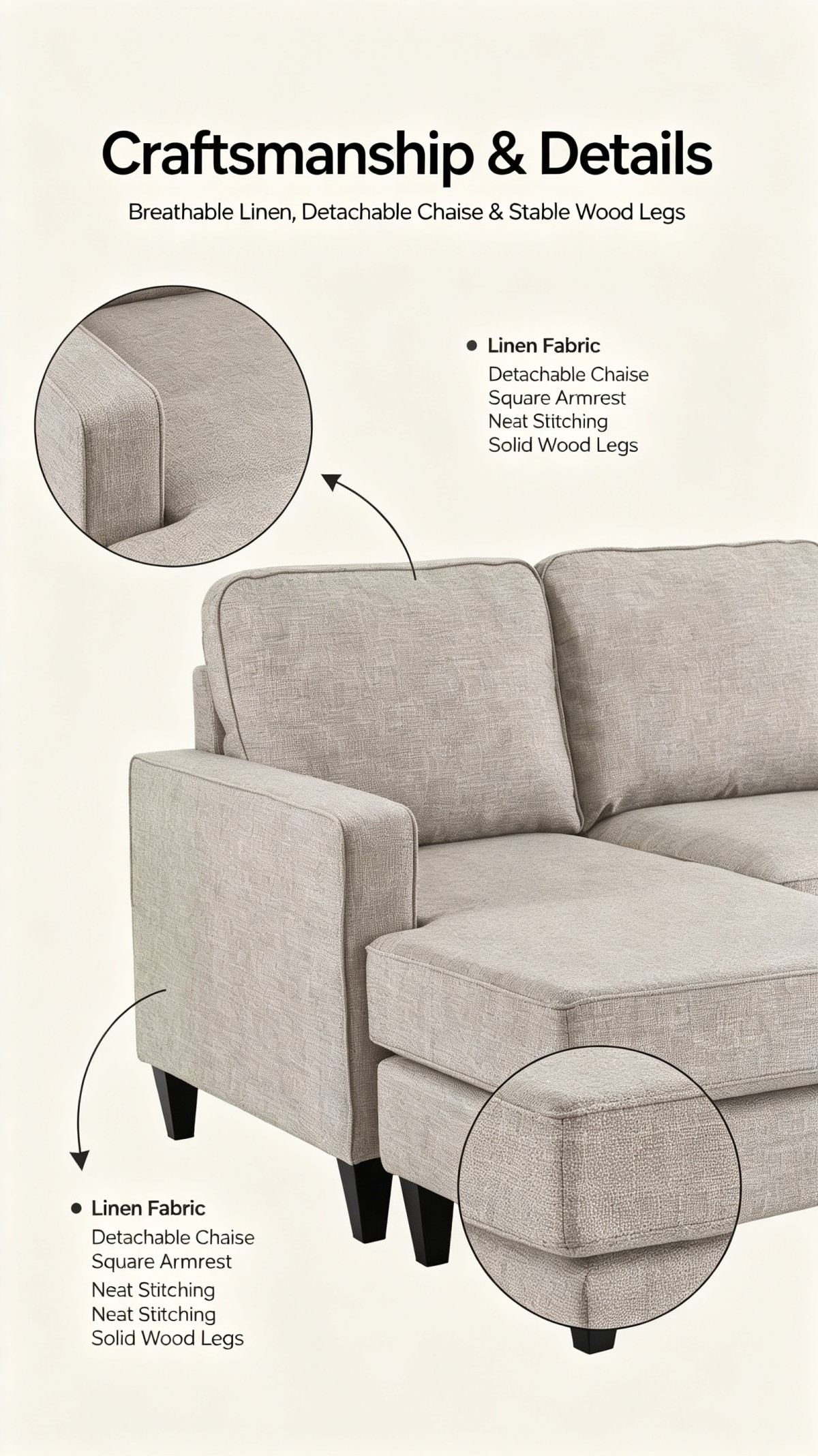 微信图片_20260922155518_498_5 Modern L-Shaped Sectional Sofa with Chaise | 3-Seater Fabric Couch with Reversible Chaise for Living Room Apartment