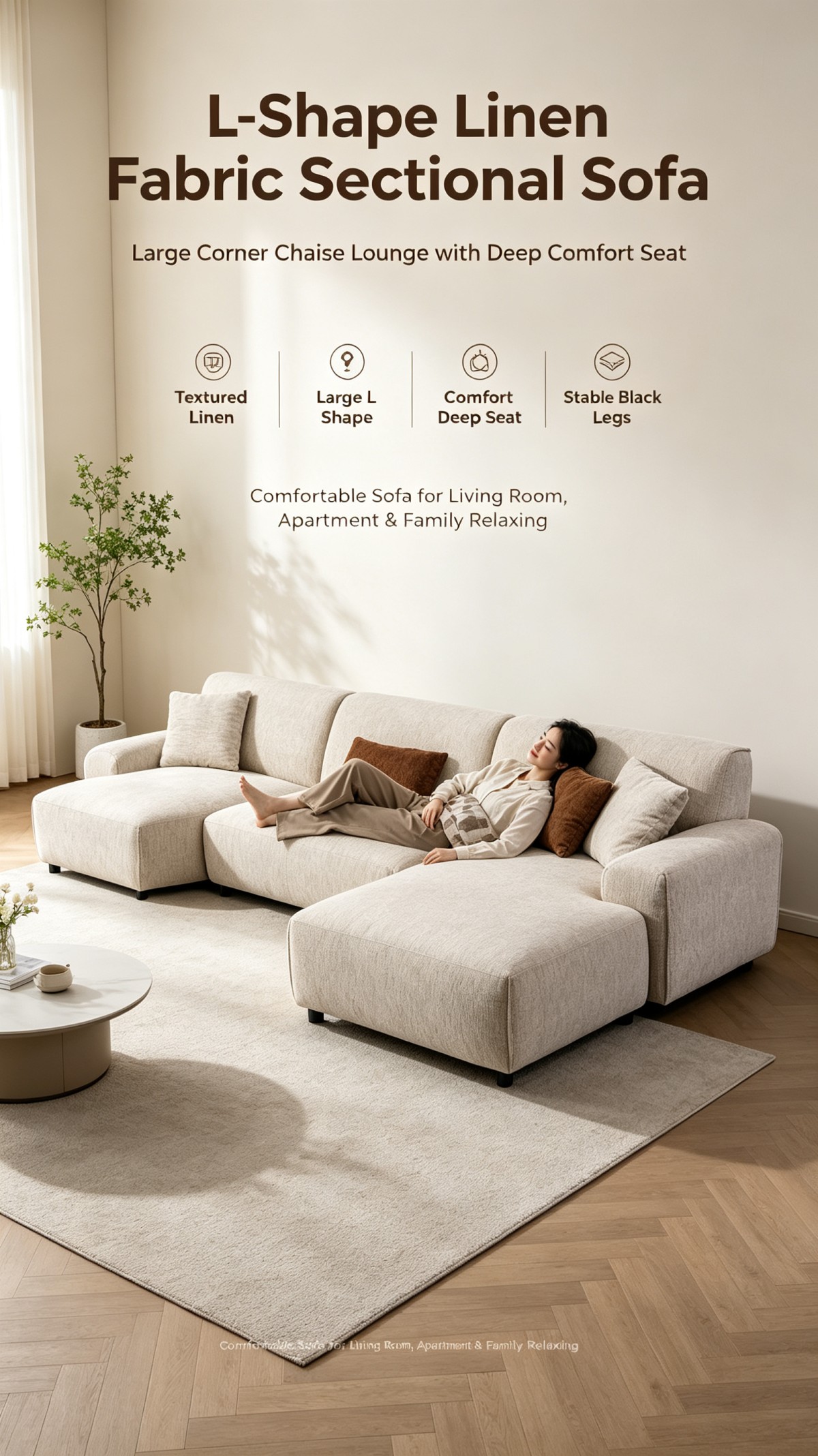 微信图片_20260923101631_524_5 Modern Minimalist Modular Sectional Sofa with Chaise | Beige Fabric Couch for Living Room Apartment