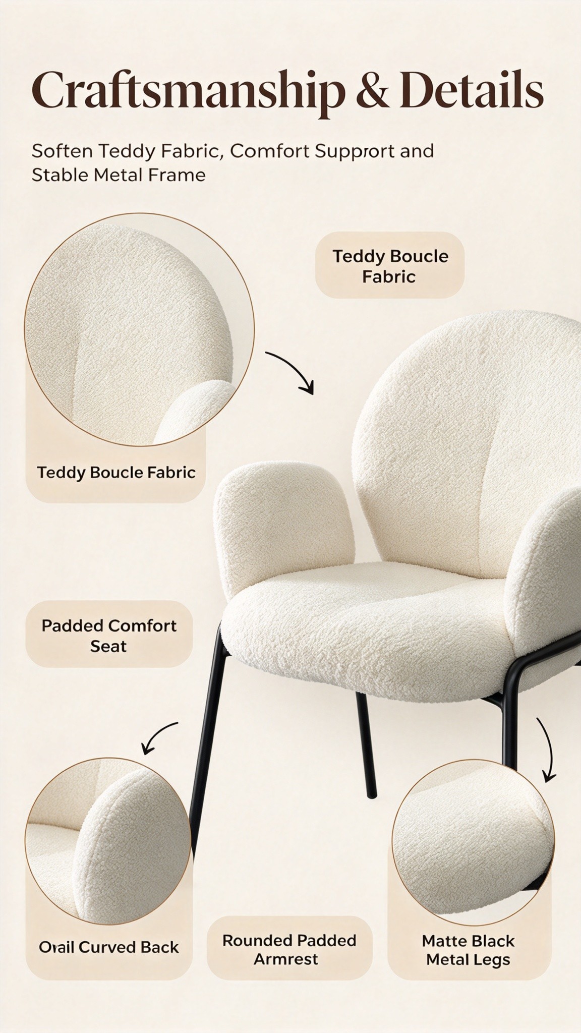 微信图片_20260923175300_236_4 Modern Minimalist Boucle Accent Chair | Soft Cloud Armchair with Black Metal Legs for Living Room & Dining Room