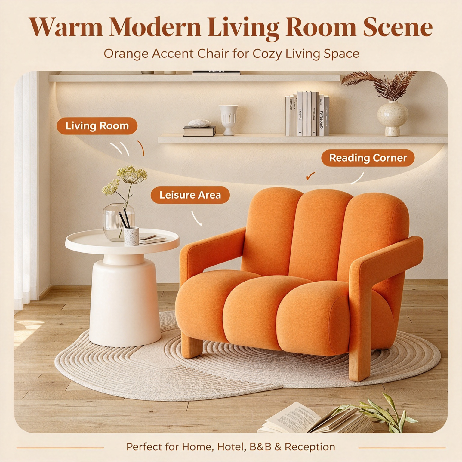 Modern Minimalist Segmented Cloud Sofa Chair | Soft Fabric Bubble Armchair for Living Room Bedroom