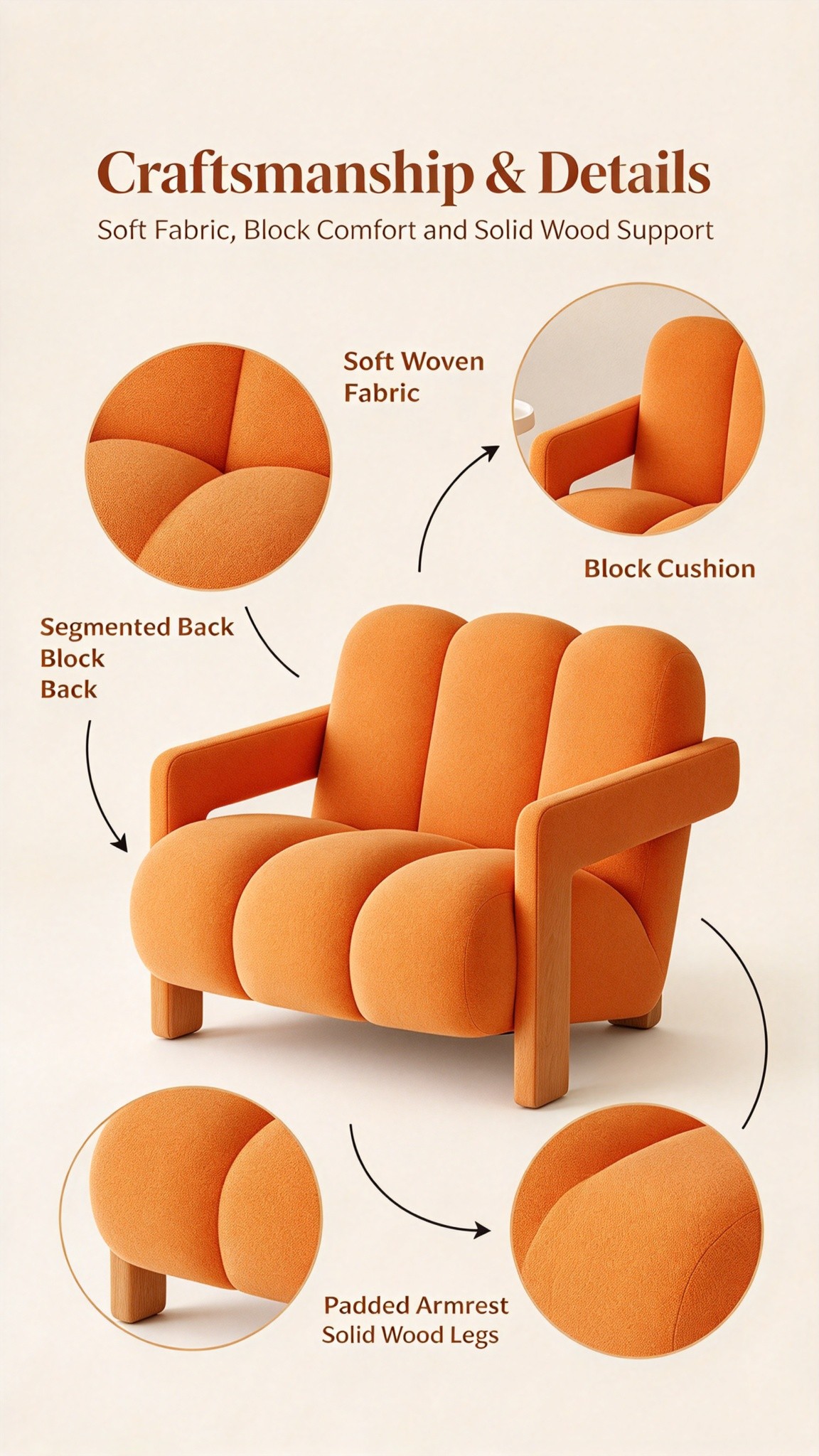 微信图片_20260924143454_259_4 Modern Minimalist Segmented Cloud Sofa Chair | Soft Fabric Bubble Armchair for Living Room Bedroom