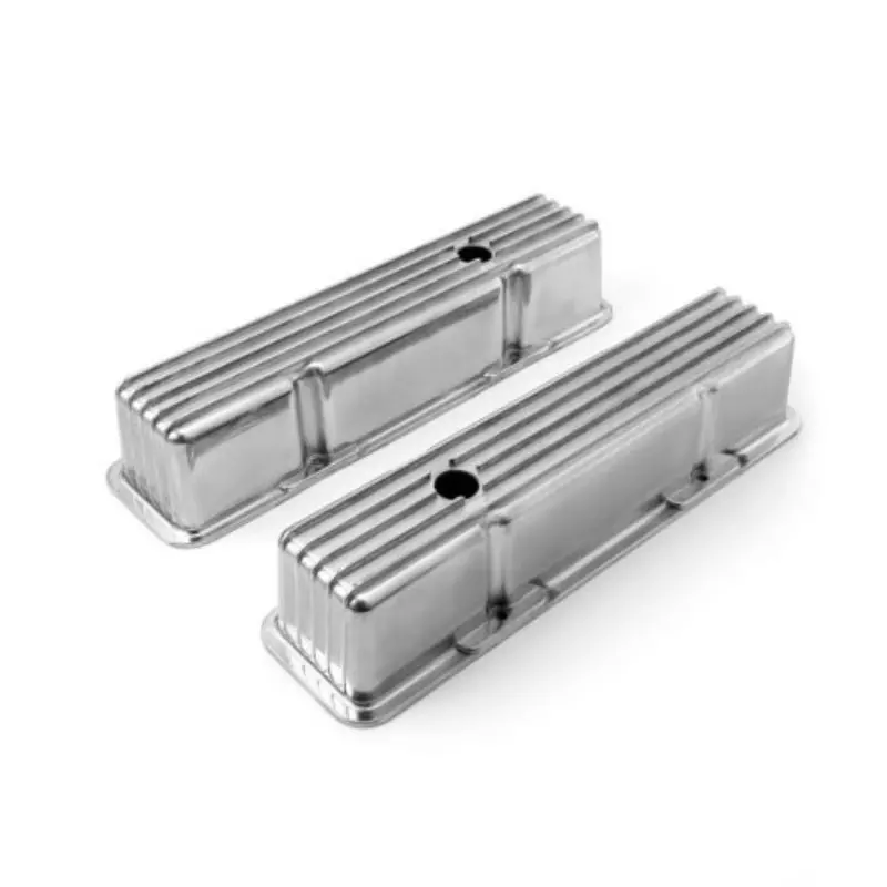 Chevy SBC 350 Nostalgic Finned Aluminum Valve Covers Chevy SBC 350 Nostalgic Finned Aluminum Valve Covers