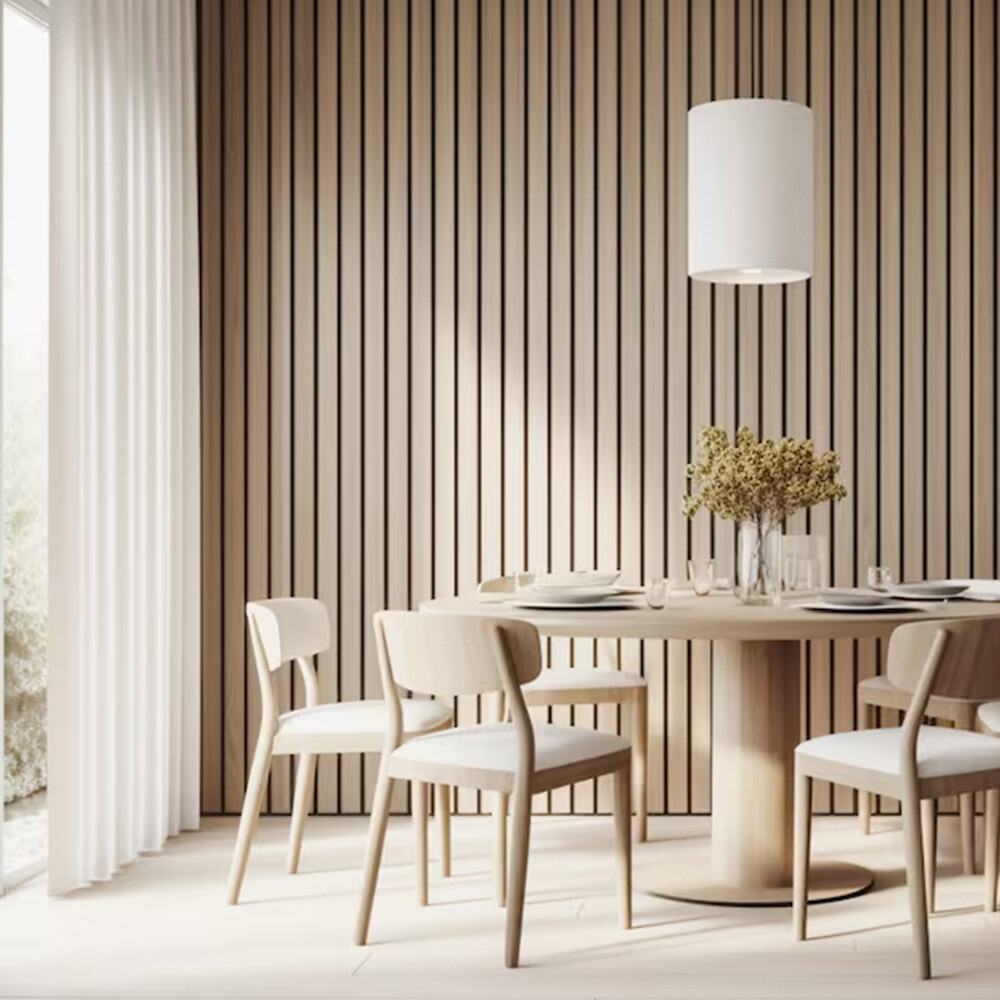 Slat Acoustic Wall Panels in Natural Oak & Walnut Finishes