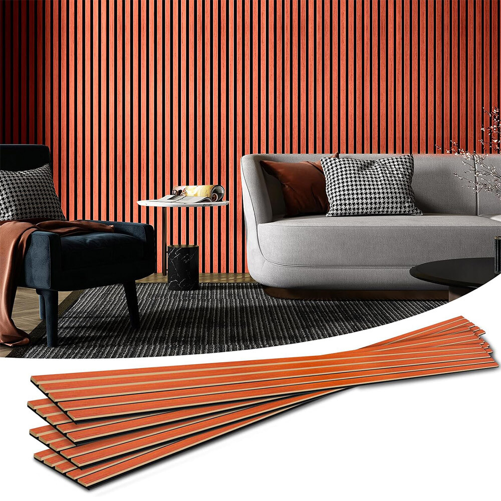 Wooden Acoustic Wall Panels with Built-in LED Light Strips