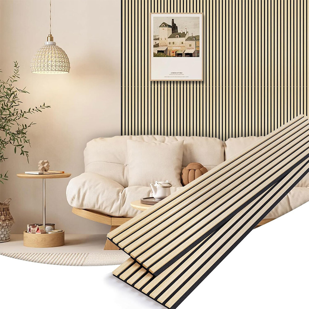 Wooden Acoustic Wall Panels with Built-in LED Light Strips