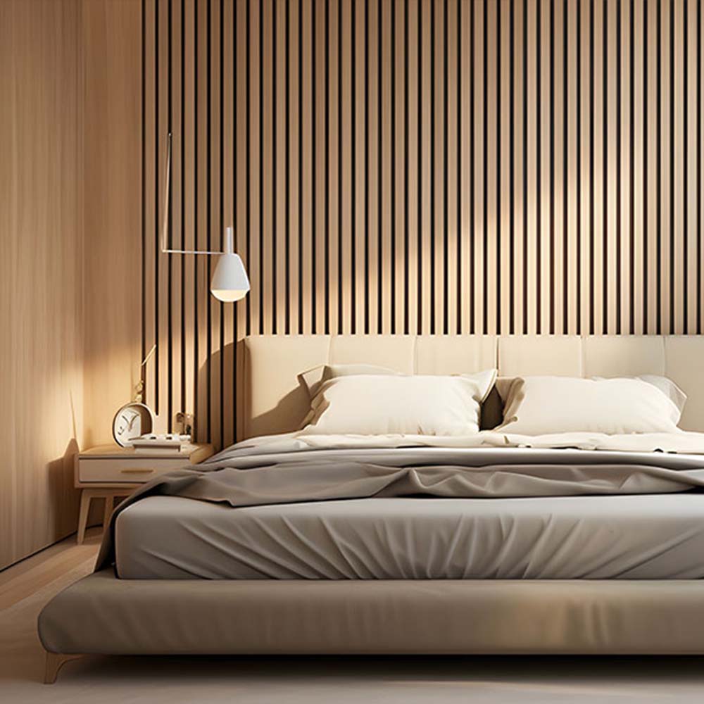 Black Acoustic Wood Slat Panels for Home and Office