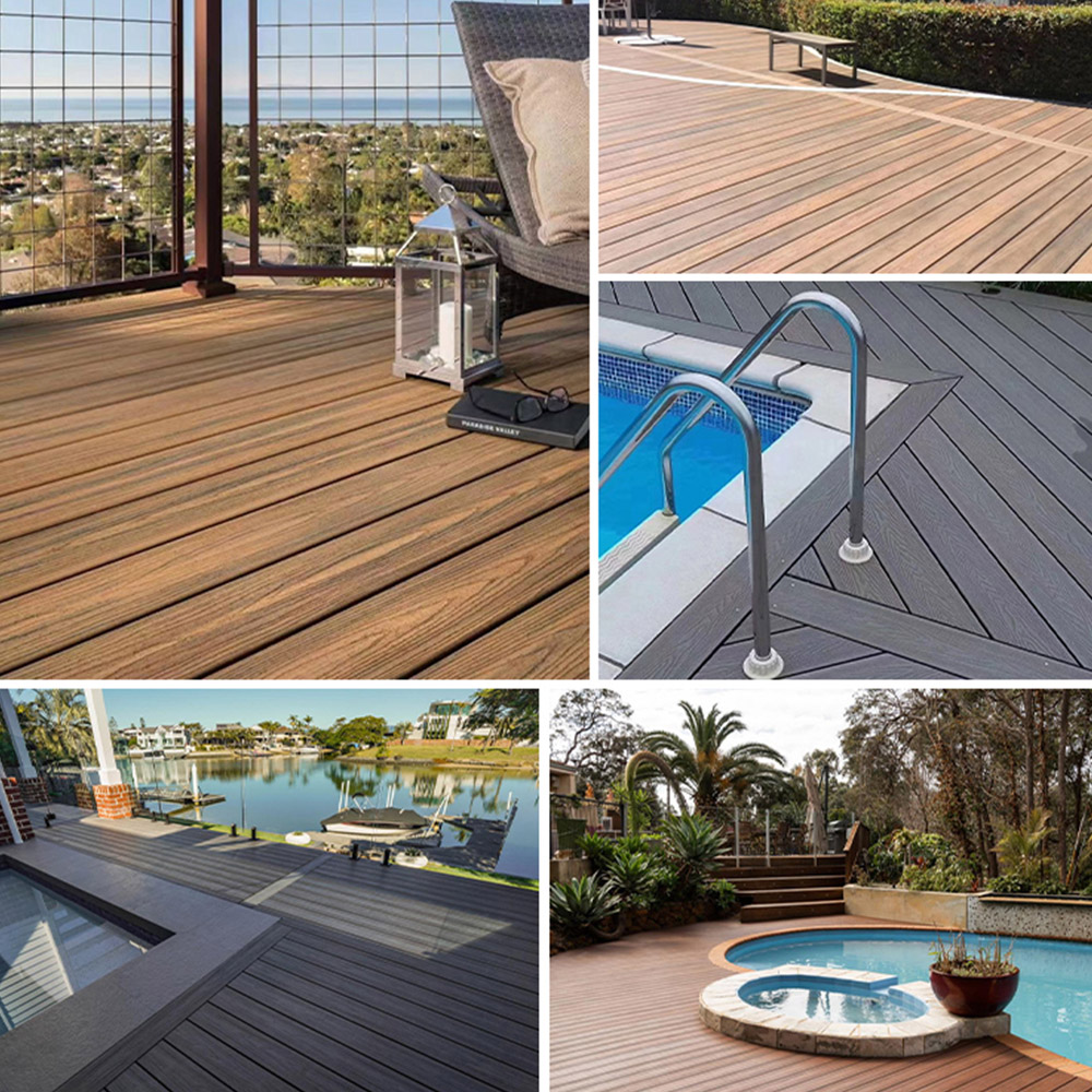 Wood-Grain Outdoor Flooring for Backyard Decor
