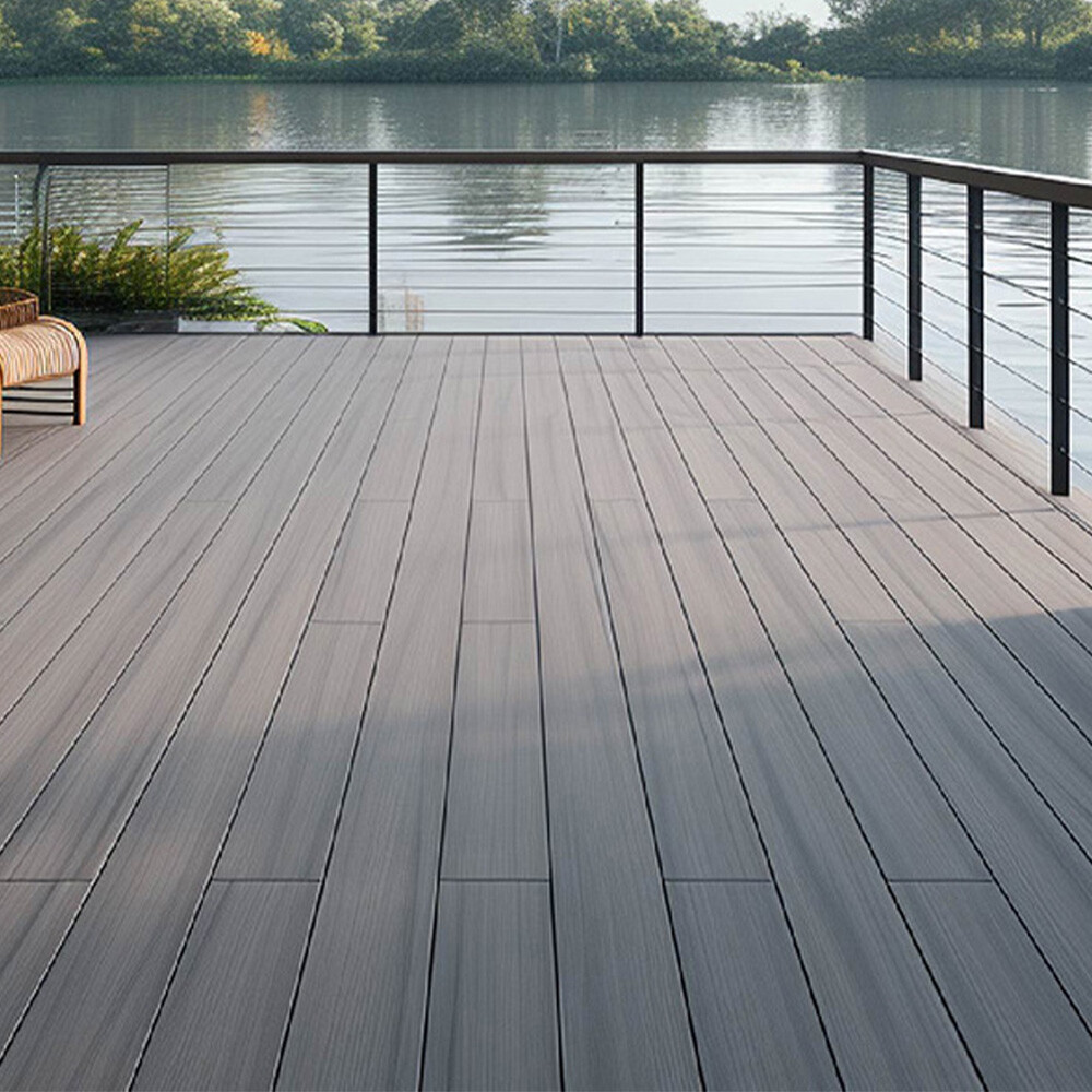 Wood-Grain Outdoor Flooring for Backyard Decor
