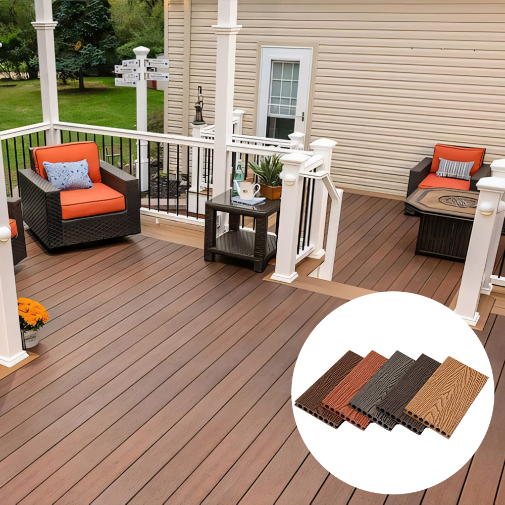 Wood-Grain Outdoor Flooring for Backyard Decor