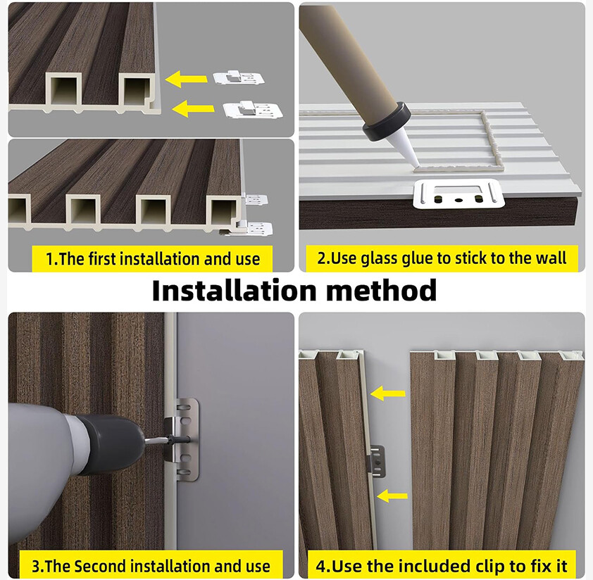 Slat Design WPC Wall Panel for Interior Bedroom