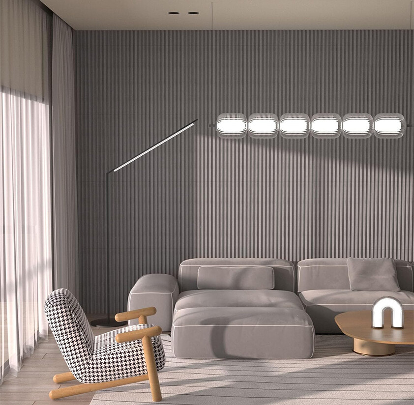 Slat Design WPC Wall Panel for Interior Bedroom