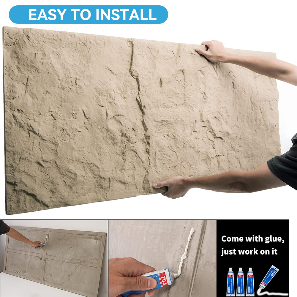 Thin Profile PU Stone Panels Space Saving