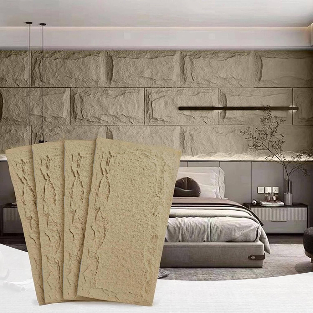 Eco Friendly PU Stone Panels Non Toxic Material