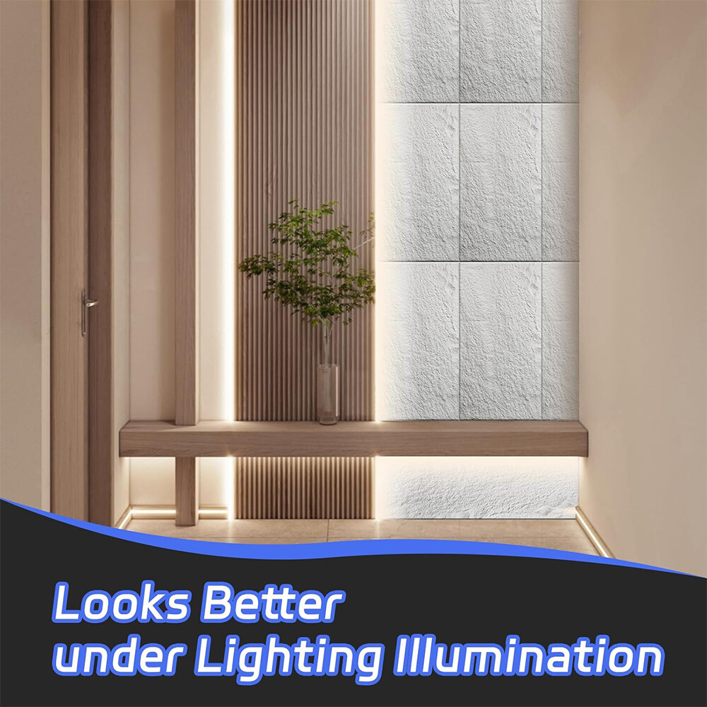 Natural Grain PU Stone Panels Living Room Decor