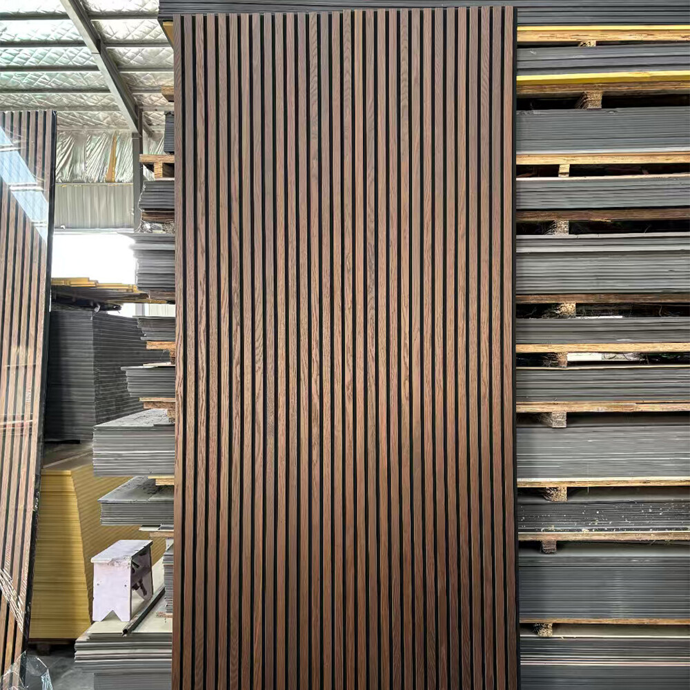 Black Acoustic Wood Slat Panels for Home and Office