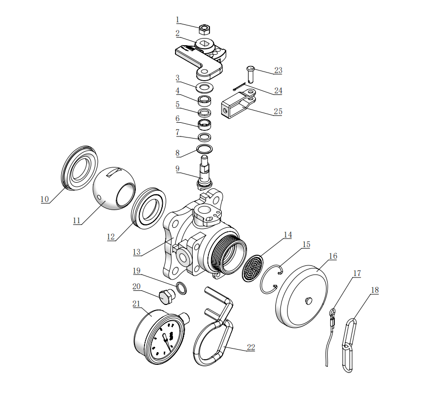 DN40 1.5” BSP Airline Ball Valve(Synchronous action with Bottom valve)