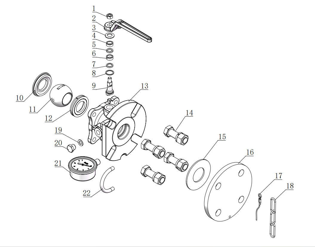 DN40 1.5” Flanged Airline Ball Valve