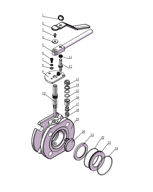 DN50     2” Flanged Airline Butterfly Valve