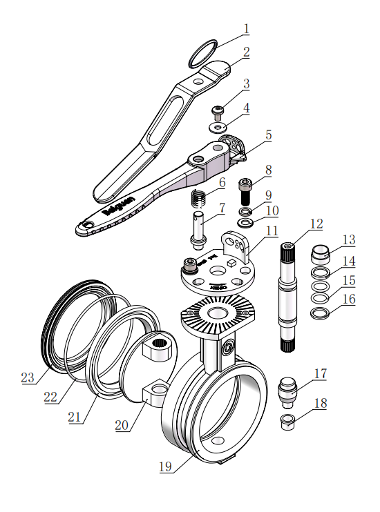 DN80   3＂Clamped Butterfly Valve