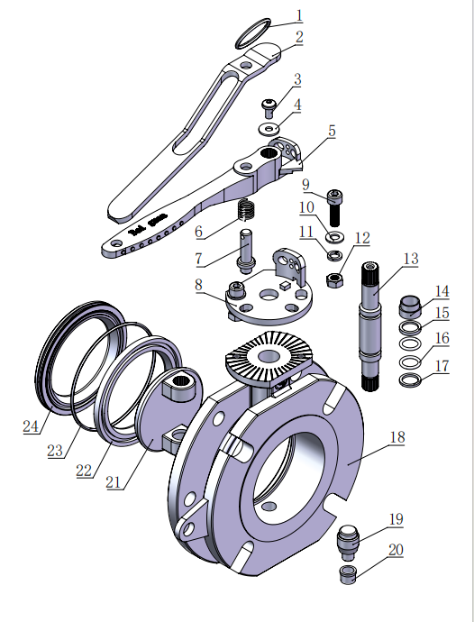 DN80  3” Flanged Butterfly Valve